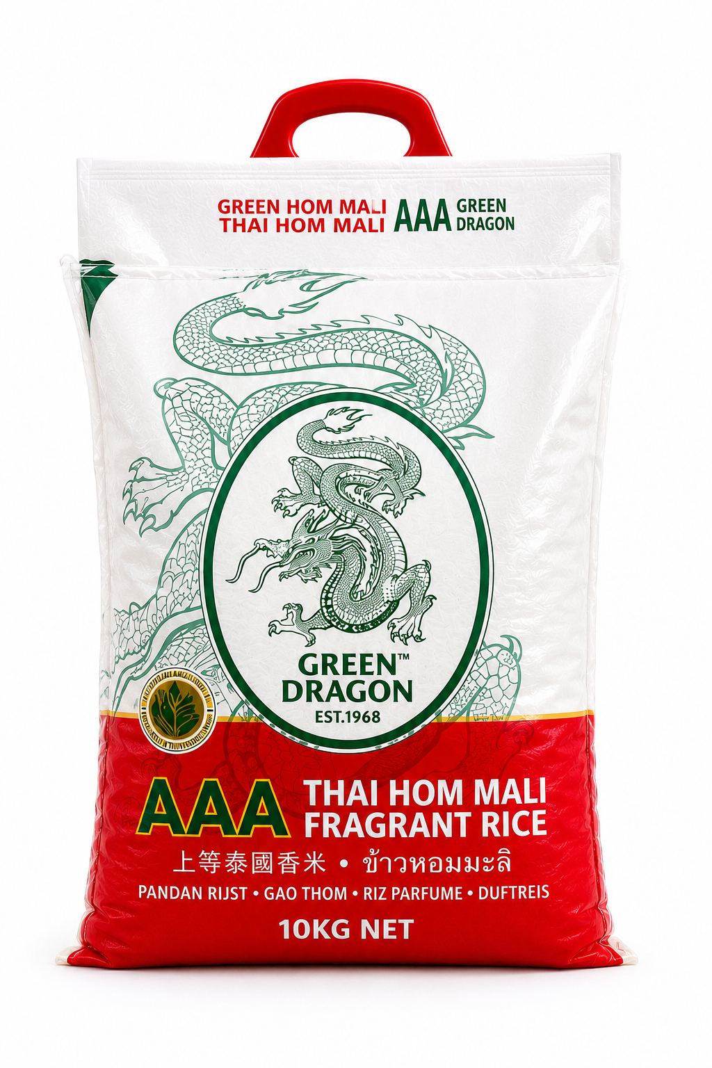 Green Dragon AAA Thai Hom Mali Fragrant Jasmine Rice 10kg