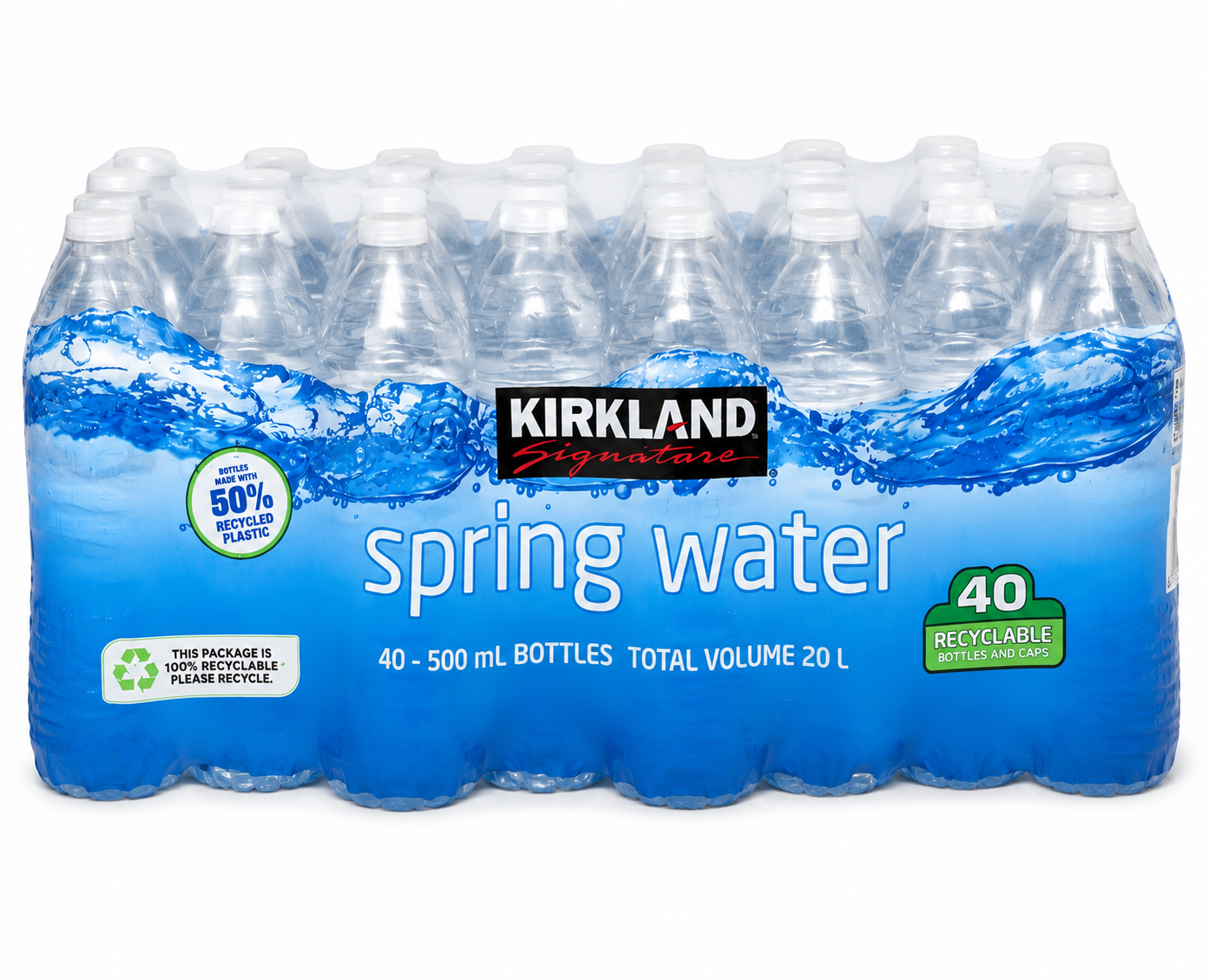 Kirkland Signature Spring Water 500ml x 40 Bottles (20L Total)